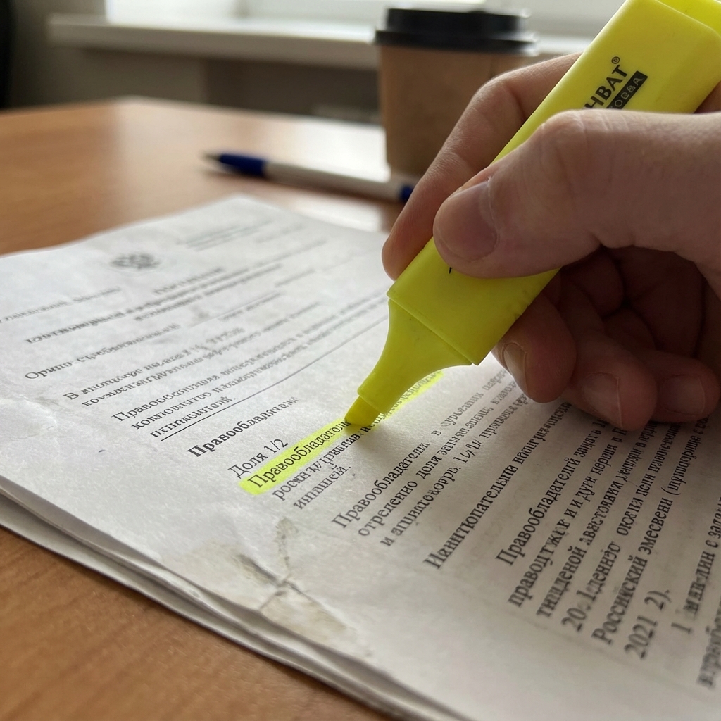 Проверка вида права в документах