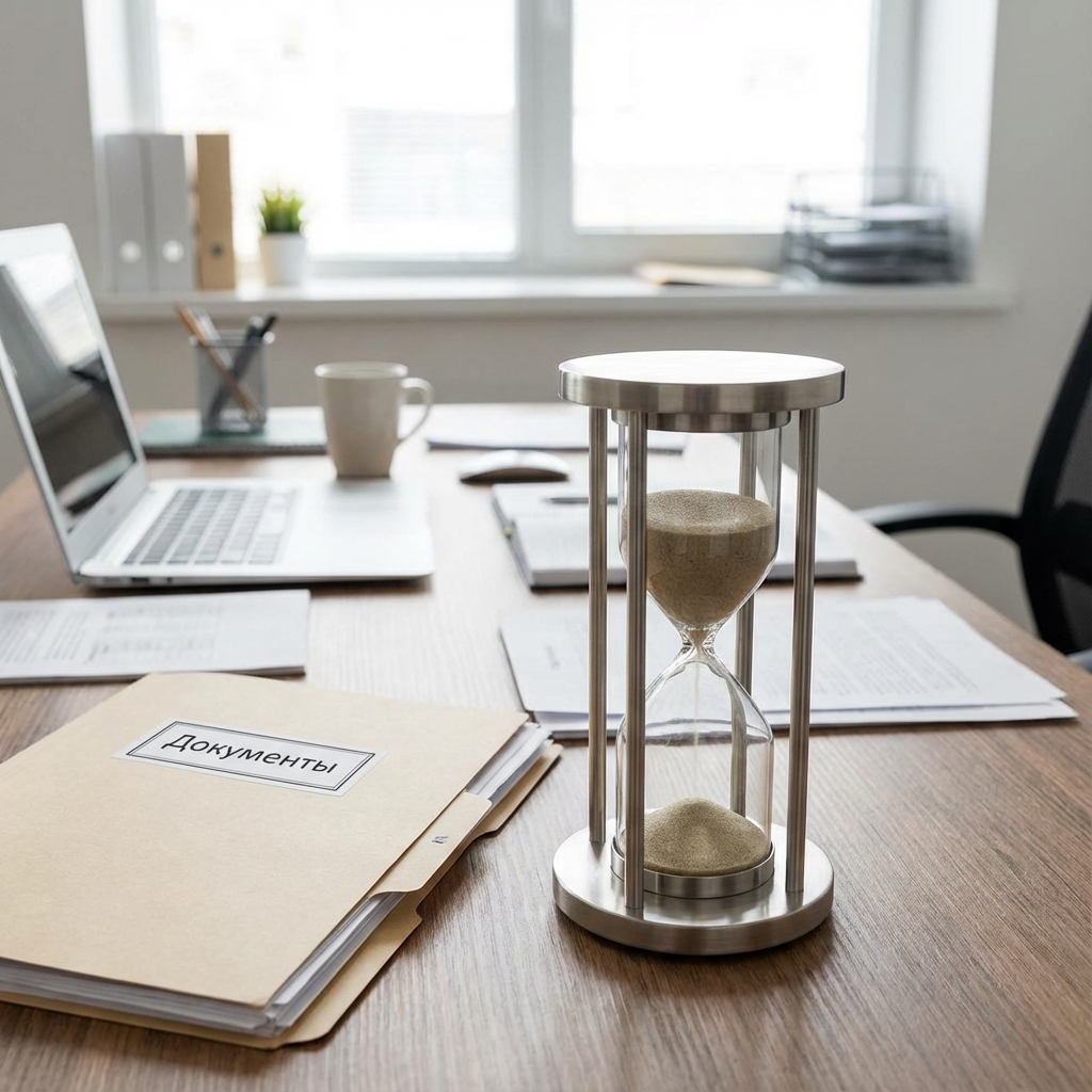 Песочные часы и документы